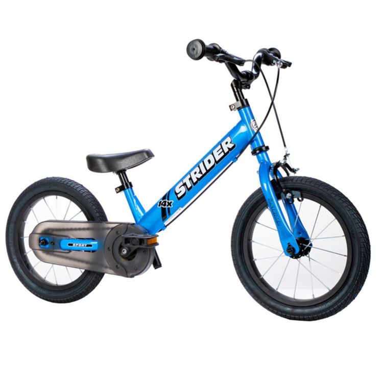Strider 14X Sport Bicicleta de Balance Azul Freno Manual + Kit pedales