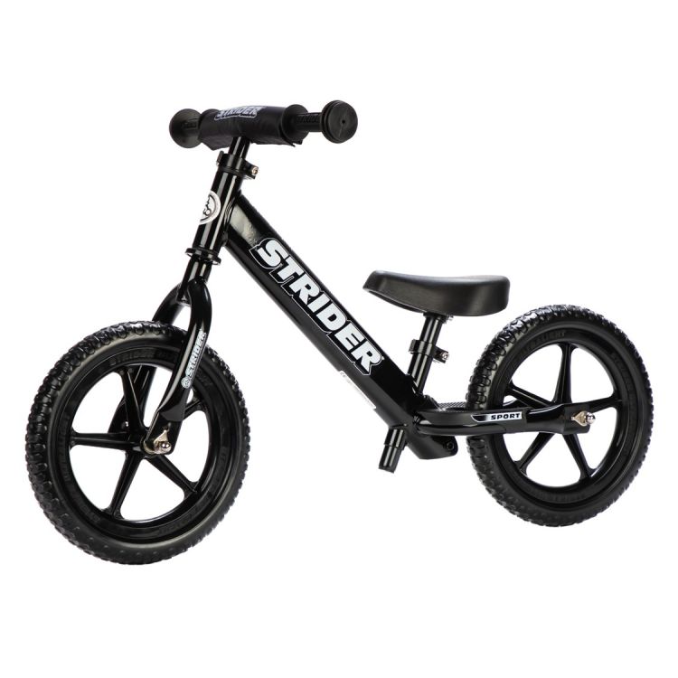 Strider 12 Sport Negra Bicicleta de Balance para Niños de 1 a 4 Años