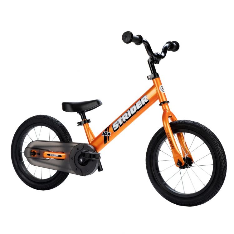 Strider 14X Sport Bicicleta Balance Naranja Freno Contrapedal + Pedales