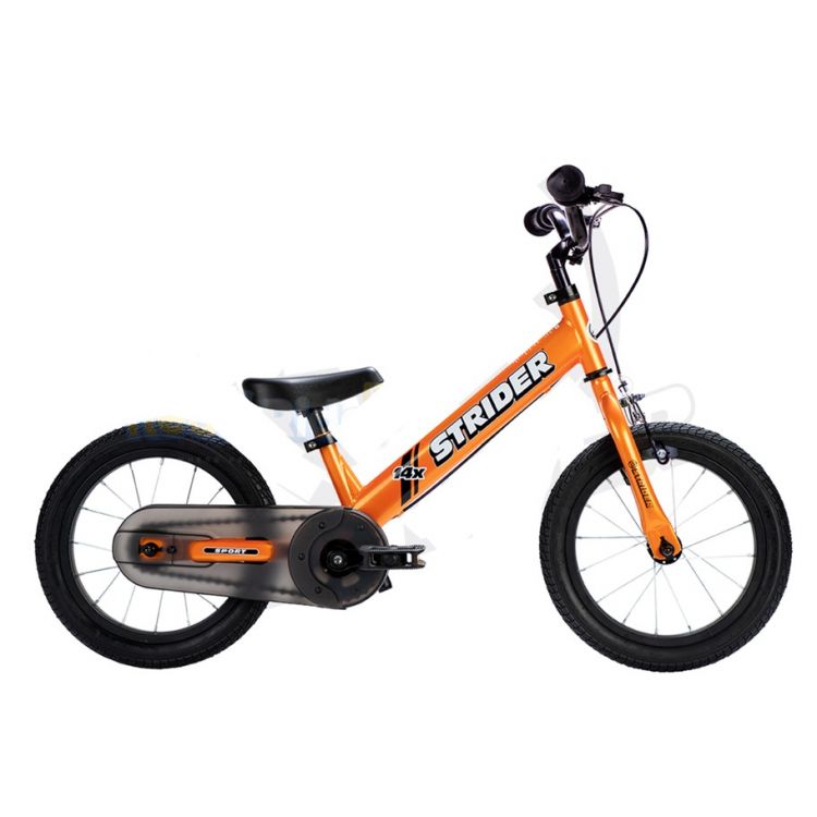 Strider 14X Sport Bicicleta Balance Naranja Freno Manual + Pedales